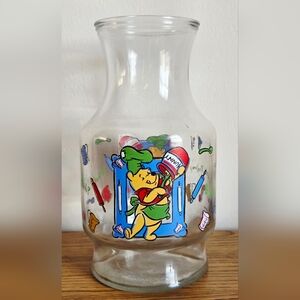 Winnie the Pooh Glass Kitchen Vase Cooking with Colorful Design